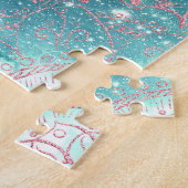 Puzzle Rose élégant Gold Mandala Blue Nebula Stars (Côté)