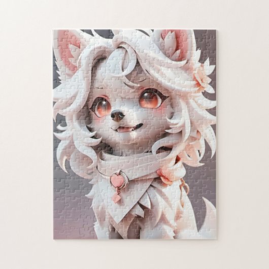 Puzzle Rosé Et Blanc Fluffé (Vertical)
