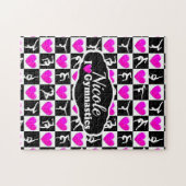 PUZZLE ROSE ET NOIR PERSONNALISÉ GYMNAST DESIGN (Horizontal)