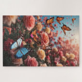 Puzzle Rose et papillons (Horizontal)