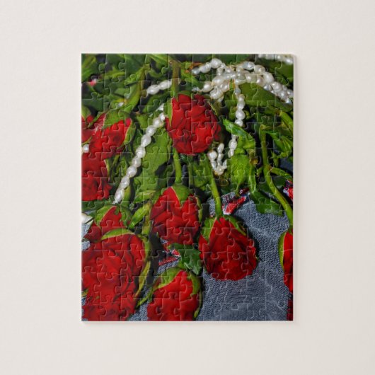 Puzzle Rose et perles (Vertical)