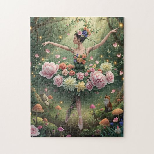 Puzzle Rose Florale Forêt Ballerine (Vertical)