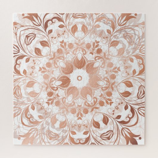 Puzzle Rose Gold Floral Mandala (Vertical)
