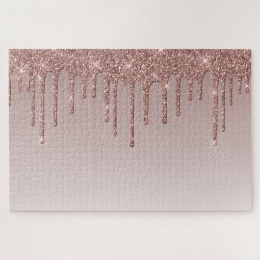 Puzzle Rose Gold Glitter Liquide Drips (Horizontal)