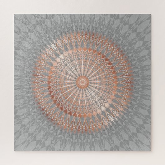 Puzzle Rose Gold Grey Mandala (Vertical)