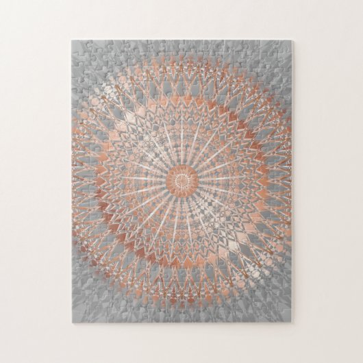 Puzzle Rose Gold Grey Mandala (Vertical)