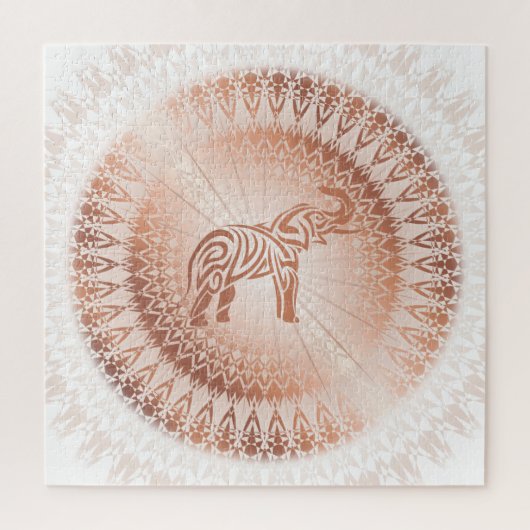 Puzzle Rose Gold Mandala Elephant (Vertical)