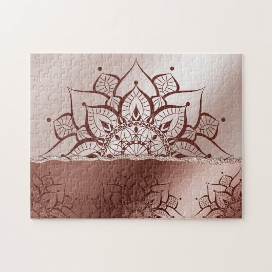 Puzzle Rose Gold Mandala yoga zen (Horizontal)
