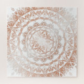 Puzzle Rose Gold White Damask Mandala (Horizontal)