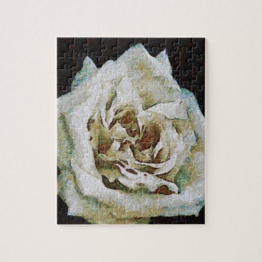 Puzzle Rose impressionniste isolé sur noir (Vertical)