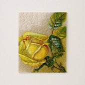 Puzzle Rose jaune Antique Vintage Imprimer Art (Vertical)
