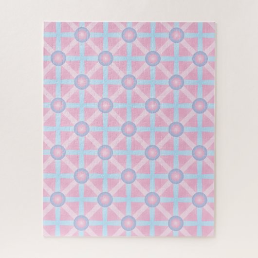 Puzzle Rose mignon, violet et bleu clair Motif (Vertical)