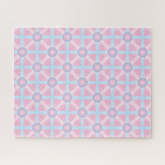 Puzzle Rose mignon, violet et bleu clair Motif (Horizontal)