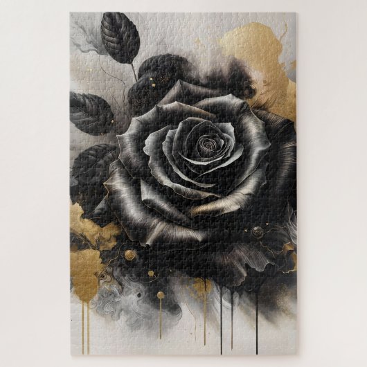 Puzzle Rose noir et or (Vertical)