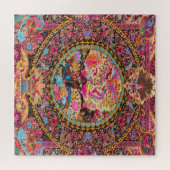 Puzzle Rose or bleu perse fleurs florales Peacock Art (Horizontal)