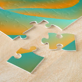 Puzzle Rose orange et vert (Côté)