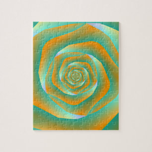 Puzzle Rose orange et vert