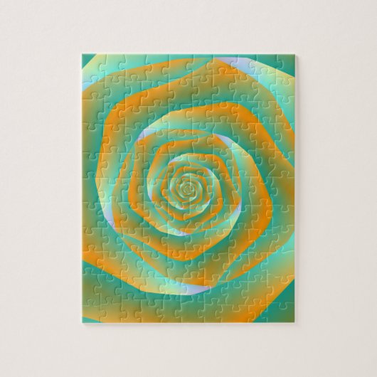 Puzzle Rose orange et vert (Vertical)