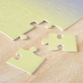 Puzzle Rose pastel, bleu et jaune avec monogramme (Côté)
