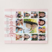 Puzzle Rose Pink Graduation K-12 Collage de photos Script (Horizontal)