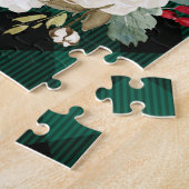 Puzzle Rose Plaid Buffalo Vert Floral Famille Noël (Côté)