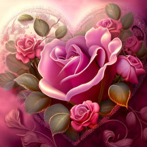 Puzzle rose romantique