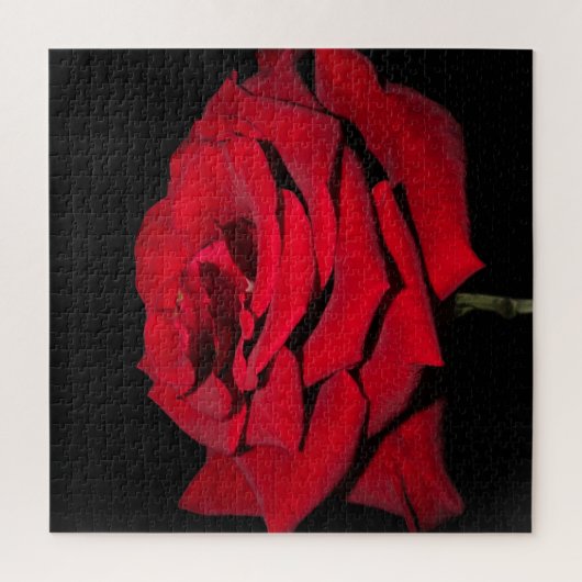 Puzzle Rose rouge - Noir (Vertical)