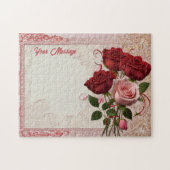 Puzzle Rose rouge personnalisable (Horizontal)