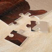 Puzzle Rose rouge rubis aux accents blancs (Côté)