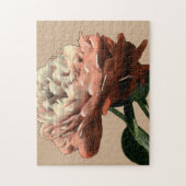 Puzzle Rose rouge rubis aux accents blancs (Vertical)