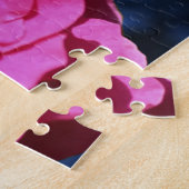 Puzzle Rose Rouge Sur L'Art Fleur De Tint Bleu (Côté)