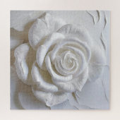 Puzzle Rose sculptée - Blanc sur Blanc (Horizontal)
