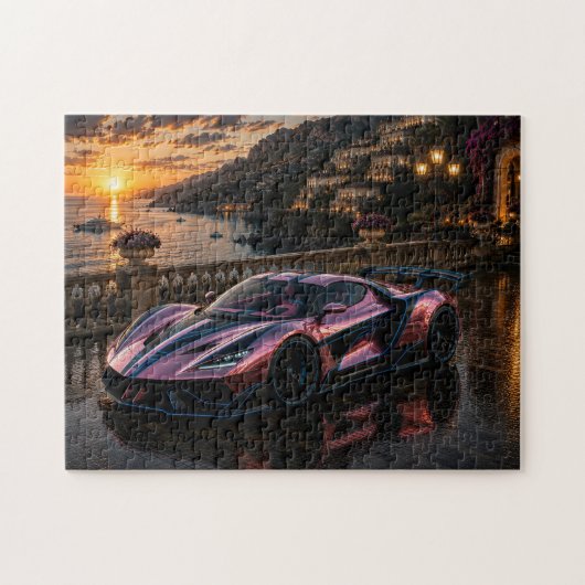 Puzzle Rose Titanium — Luxury Pink Metallic Supercar (Horizontal)