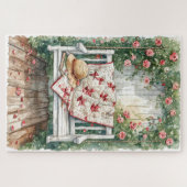 Puzzle Rose vintage couture avec charmant couette (Horizontal)