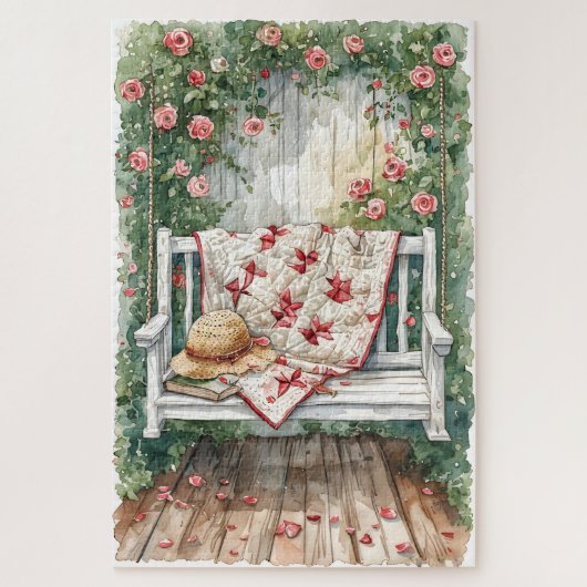 Puzzle Rose vintage couture avec charmant couette (Vertical)