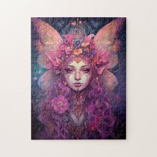 Puzzle Rose violet Fairy Queen Imaginaire Art (Vertical)