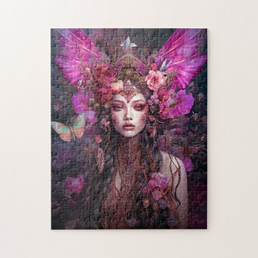 Puzzle Rose violet Fairy Queen Imaginaire Art (Vertical)
