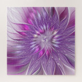 Puzzle Rose violet passion Fleur Art Abstrait Fractal (Horizontal)