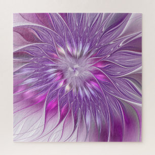 Puzzle Rose violet passion Fleur Art Abstrait Fractal