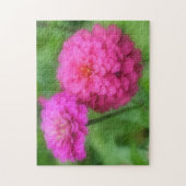 Puzzle Rose Zinnia Fleurs Nature (Vertical)