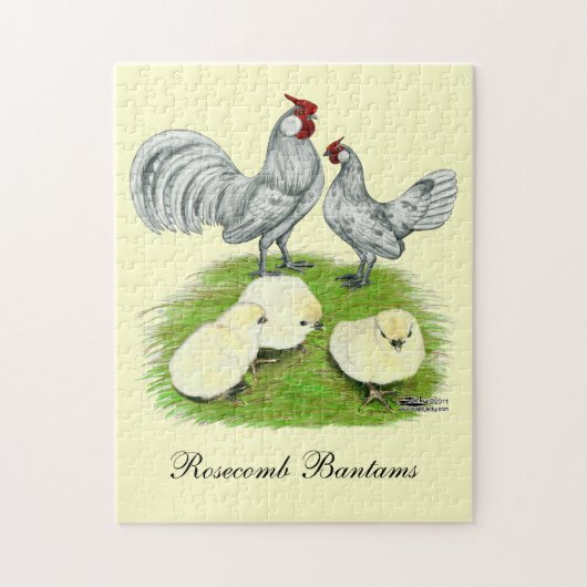 Puzzle Rosecomb Bantams et Chicks (Vertical)
