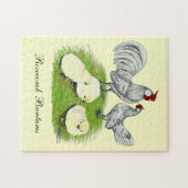 Puzzle Rosecomb naine et poussins (Horizontal)