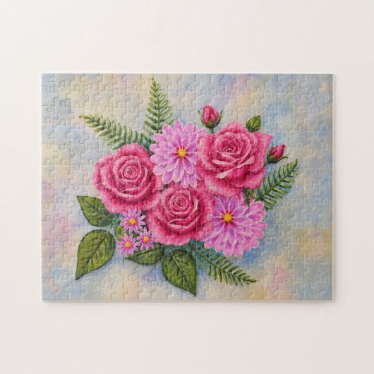 Puzzle Roses avec Dahlias (Horizontal)