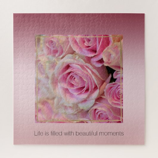 Puzzle Roses blanches roses Belles moments (Vertical)