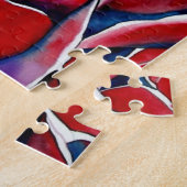 Puzzle Roses d'art original à l'aquarelle rose (Côté)