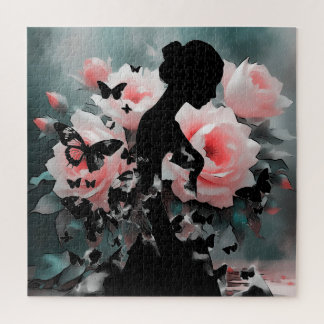 Puzzle Roses de jardin Ballerine & Papillons Art éthéré