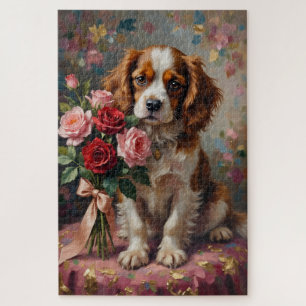 Puzzle Roses de la Saint-Valentin Cavalier King Charles