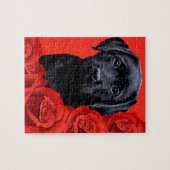 Puzzle Roses de marionnettes Valentine - Labrador - Black (Horizontal)