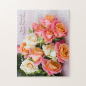 Puzzle Roses de texte personnalisés (Vertical)