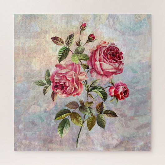 Puzzle Roses douces sur fond texturé (Vertical)